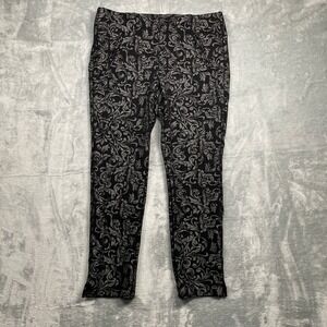 Chicos Black Silver Fabulously Slimming Ankle Pull On Pants Stretch OP Size 4P